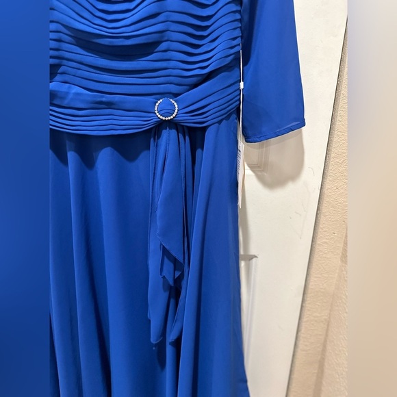 NWT LanTing Bridal Royal Blue A-line Boatneck Okeated Chiffon Dress, 6 - Picture 6 of 11
